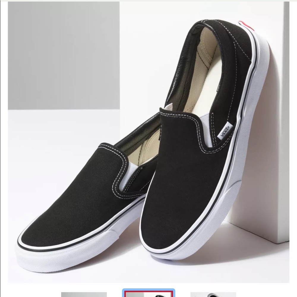 Women’s black slip-on vans